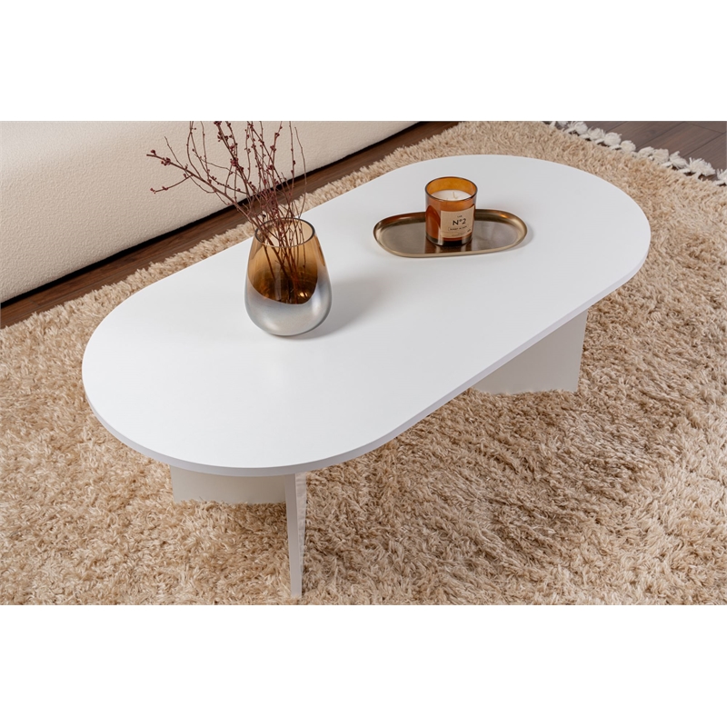 ASIR Hanah Home Sable Coffee Table in White