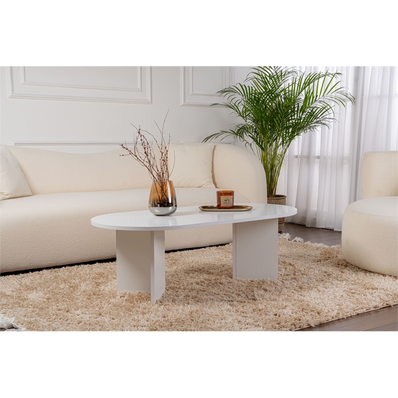 ASIR Hanah Home Sable Coffee Table in White