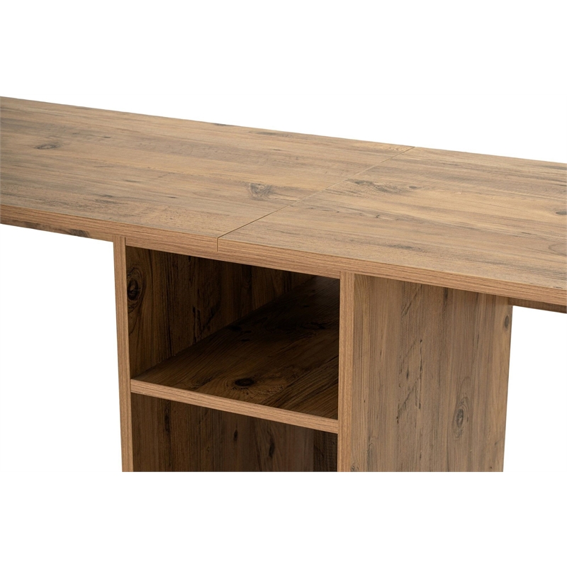 ASIR Hanah Home Twin Study Desk in Atlantic Pine and Black