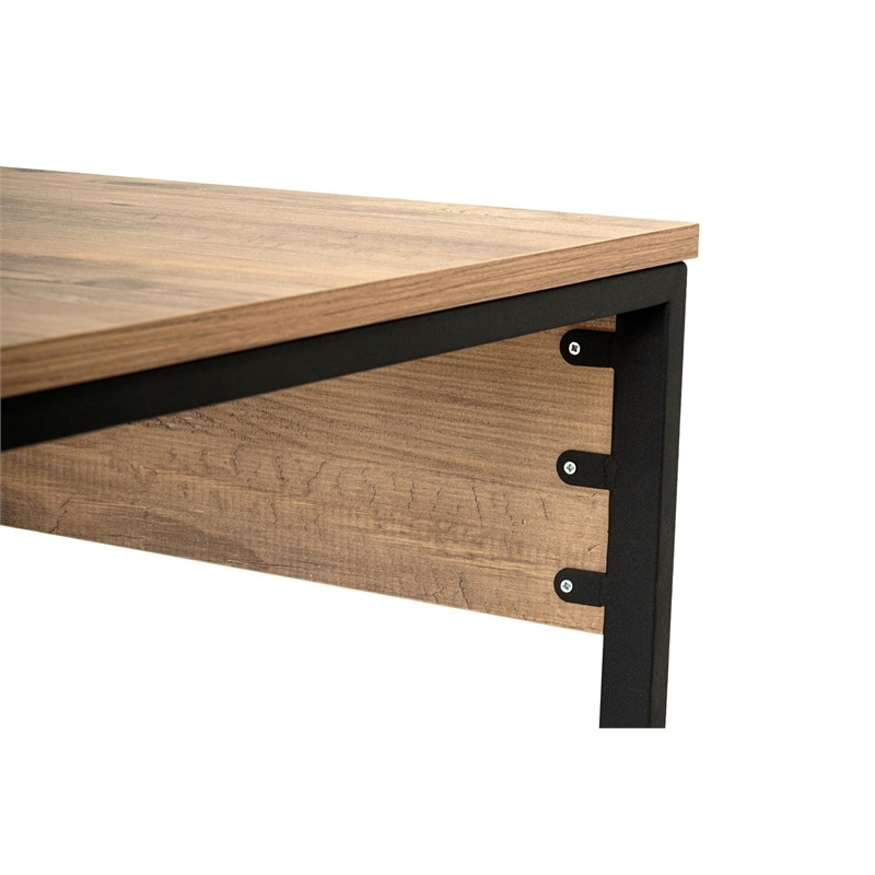 ASIR Hanah Home Twin Study Desk in Atlantic Pine and Black