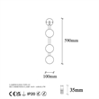 ASIR Opviq Domino 11040 Wall Lamp in Black