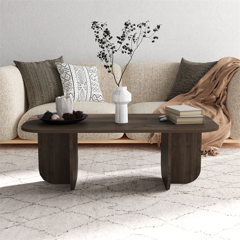 ASIR Hanah Home Becaj Coffee Table in Walnut