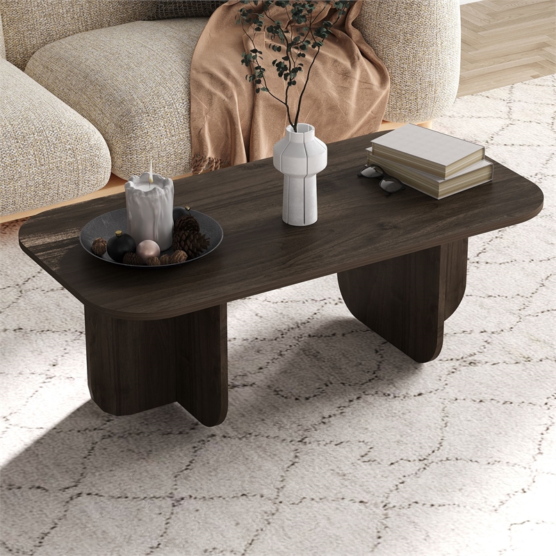 ASIR Hanah Home Becaj Coffee Table in Walnut