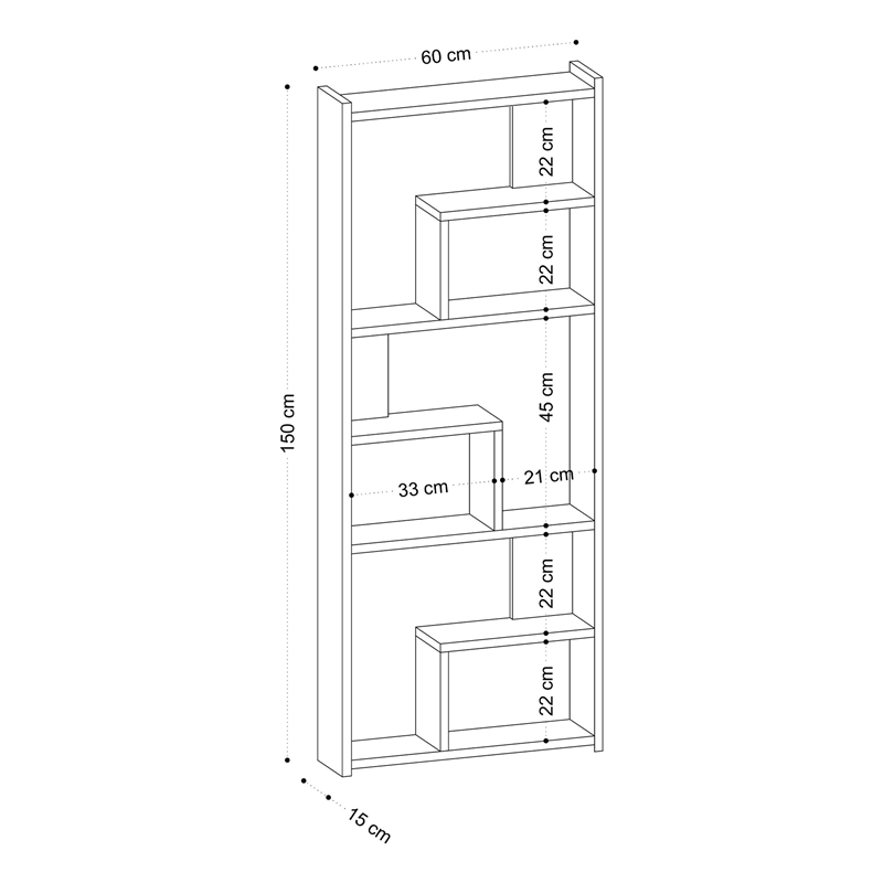 ASIR Hanah Home Prins in Bookshelf in White