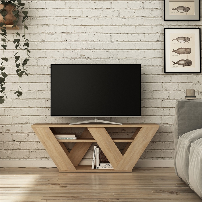 ASIR Hanah Home Pipralla TV Stand in Oak