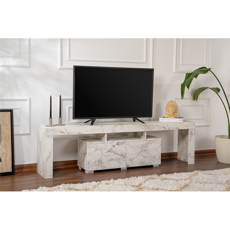 ASIR Hanah Home Enclave TV Stand in Fressia Marble