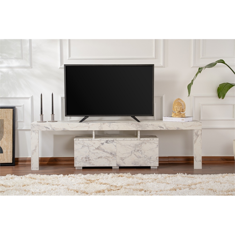 ASIR Hanah Home Enclave TV Stand in Fressia Marble
