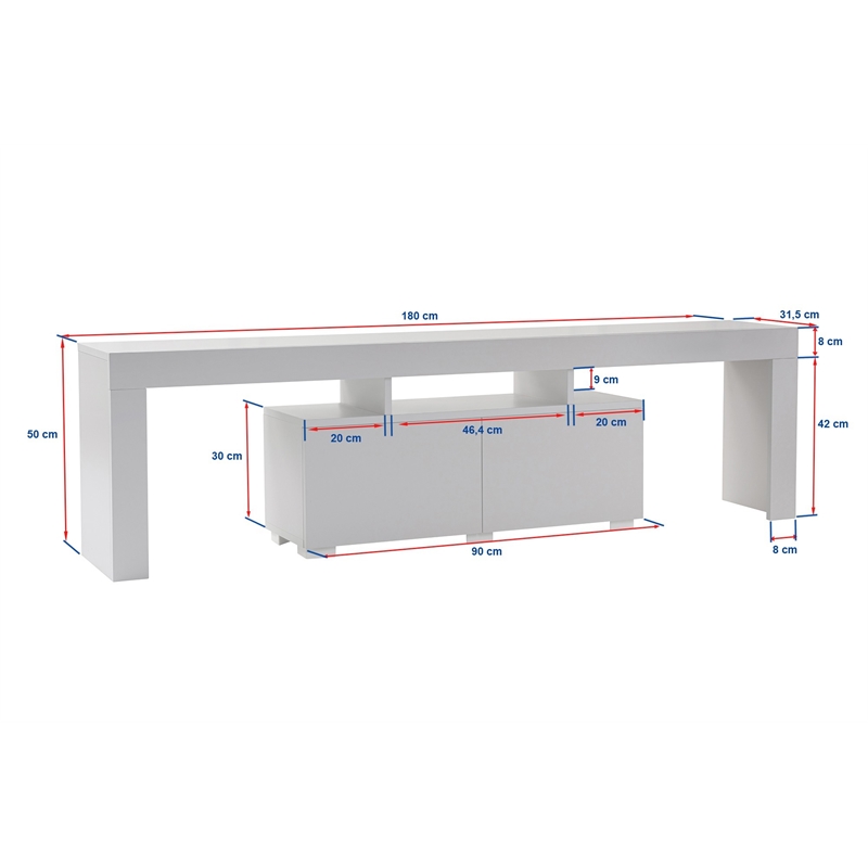 ASIR Hanah Home Enclave TV Stand in Fressia Marble