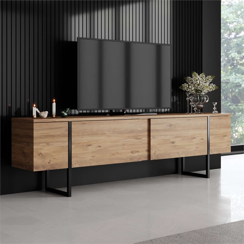 ASIR Hanah Home Luxe Coffee Table in Atlantic Pine and Black