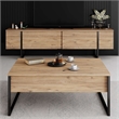 ASIR Hanah Home Luxe Coffee Table in Atlantic Pine and Black