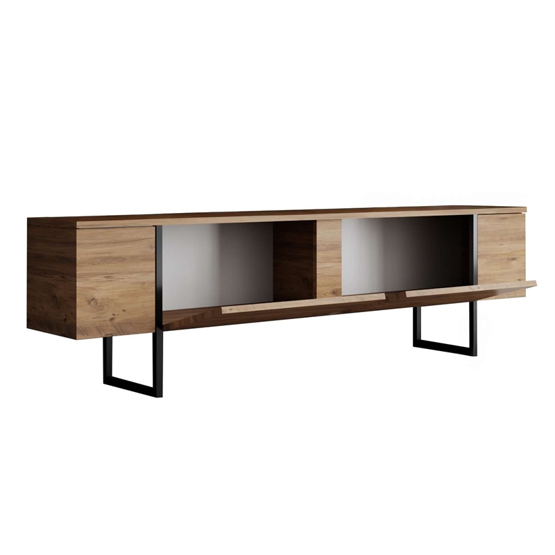 ASIR Hanah Home Luxe Coffee Table in Atlantic Pine and Black