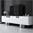 ASIR Hanah Home Bohem TV Stand in White and Silver