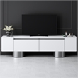 ASIR Hanah Home Bohem TV Stand in White and Silver