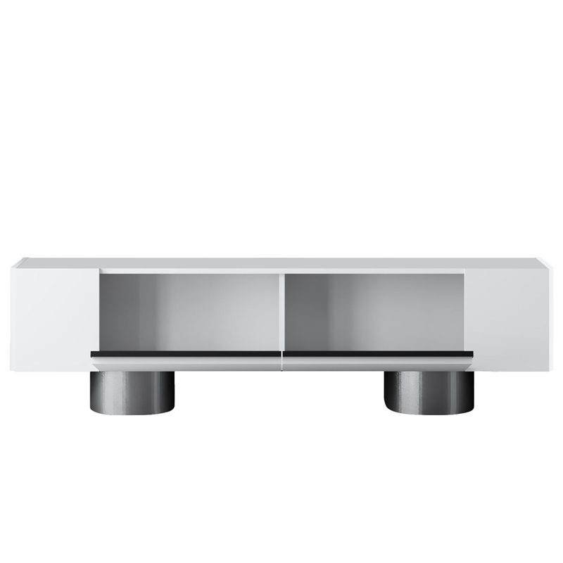 ASIR Hanah Home Bohem TV Stand in White and Silver