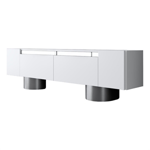 ASIR Hanah Home Bohem TV Stand in White and Silver