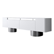 ASIR Hanah Home Bohem TV Stand in White and Silver