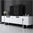 ASIR Hanah Home Yildiz TV Stand in White and Silver