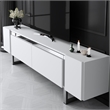 ASIR Hanah Home Yildiz TV Stand in White and Silver