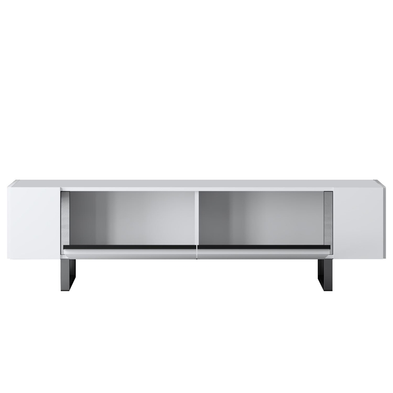 ASIR Hanah Home Yildiz TV Stand in White and Silver