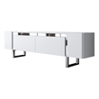 ASIR Hanah Home Yildiz TV Stand in White and Silver