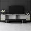 ASIR Hanah Home Bohem TV Stand in Travertine and Black