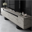 ASIR Hanah Home Bohem TV Stand in Travertine and Black