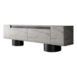 ASIR Hanah Home Bohem TV Stand in Travertine and Black