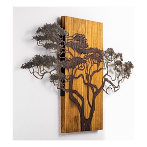 ASIR Wallity Acacia Tree 387-A Decorative Wooden Wall Accessory in Multi-Color