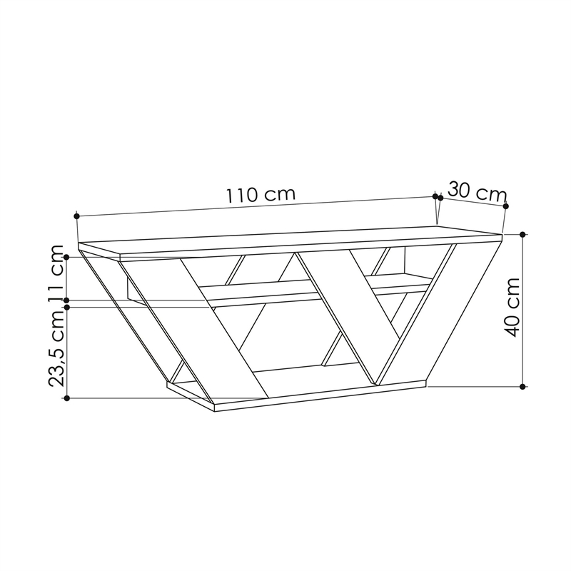 ASIR Hanah Home Pipralla TV Stand in Carrara Marble