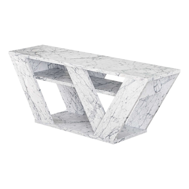 ASIR Hanah Home Pipralla TV Stand in Carrara Marble