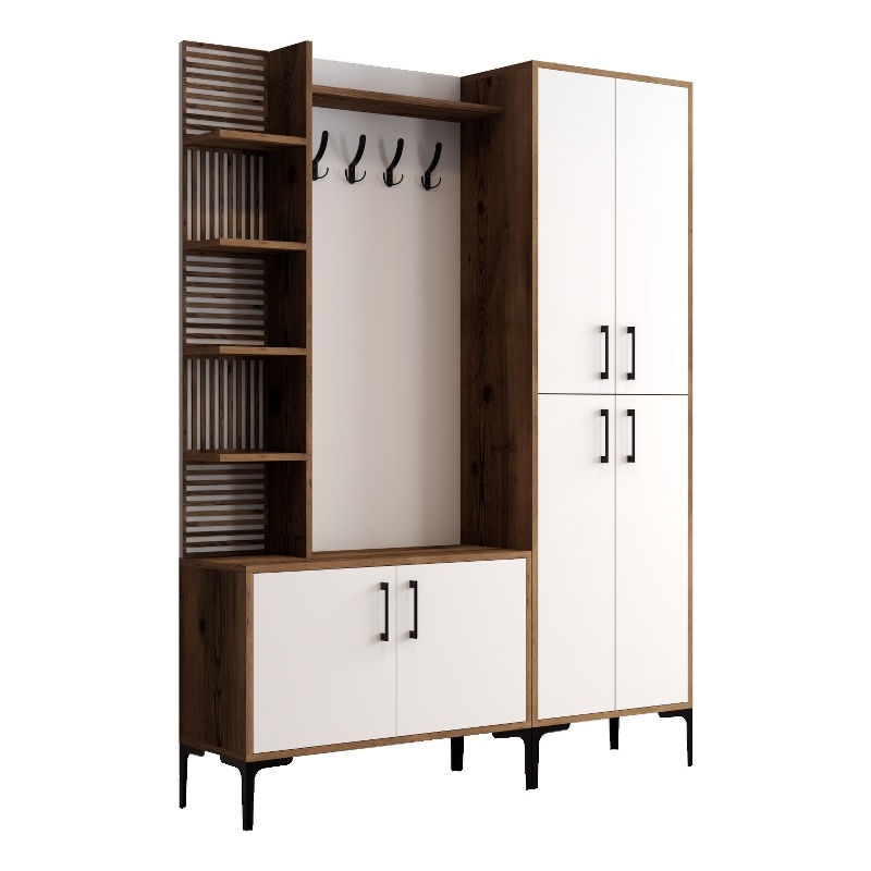 ASIR Hanah Home Viyana DA Hall Stand in Walnut and White
