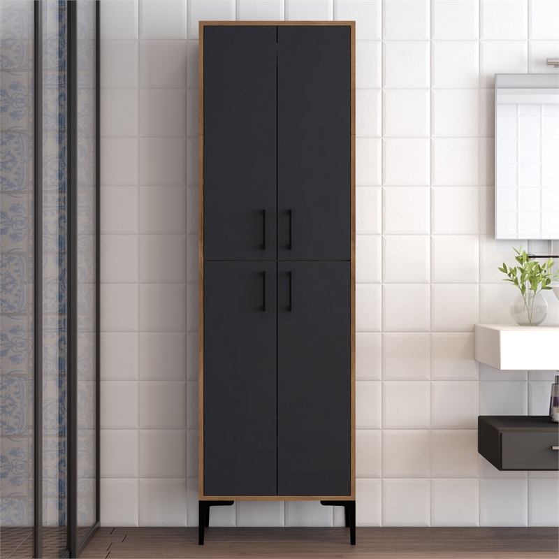 ASIR Hanah Home Berlin A Multi Purpose Cabinet in Walnut and Anthracite