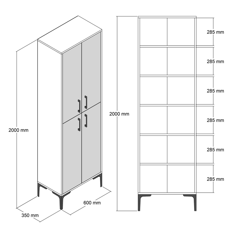 ASIR Hanah Home Berlin A Multi Purpose Cabinet in Walnut and Anthracite