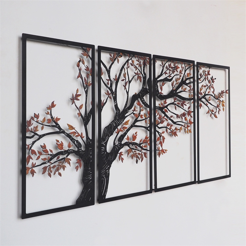 ASIR Wallity Autumn Vibes APT740 L Decorative Wall Accessory in Black (Set of 4)