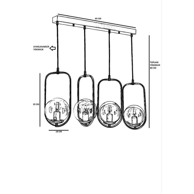 ASIR Opviq 8496-7 Black Chandelier