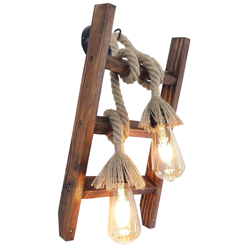 ASIR Opviq Merdiven Halat Aplik Walnut Wall Lamp