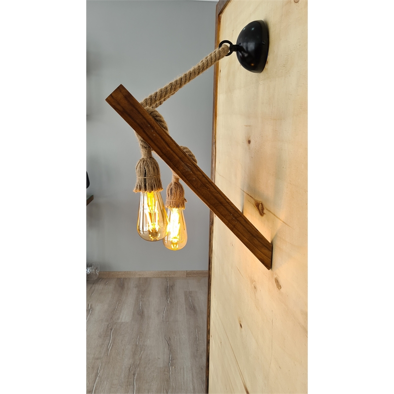 ASIR Opviq Merdiven Halat Aplik Walnut Wall Lamp