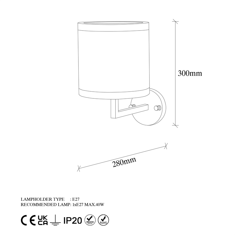 ASIR Opviq Way - 11608 Black, White Wall Lamp