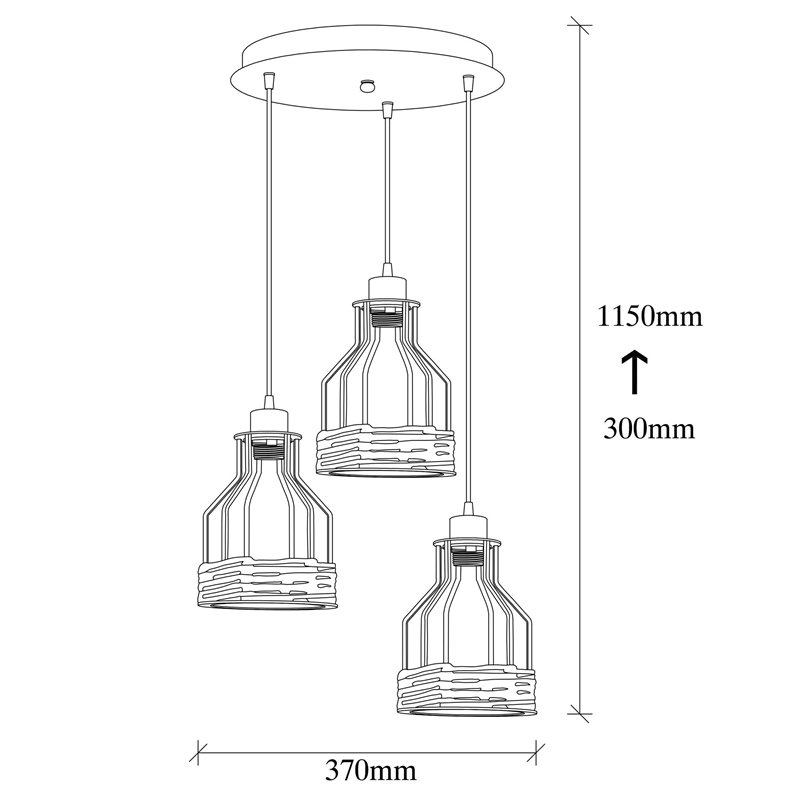 ASIR Opviq Fiko - 6571 Black Chandelier