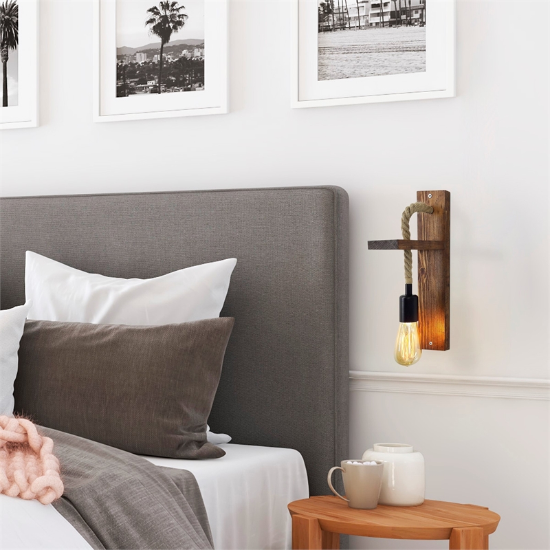 ASIR Opviq Ahsap Aplik 17 Walnut Wall Lamp
