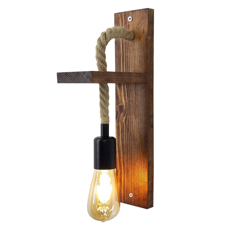 ASIR Opviq Ahsap Aplik 17 Walnut Wall Lamp