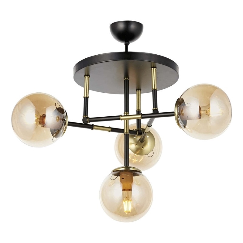 ASIR Opviq AV-4331-4T-BSY Black, Gold Chandelier