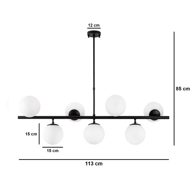 ASIR Opviq Fazli - 10525 Black, White Chandelier