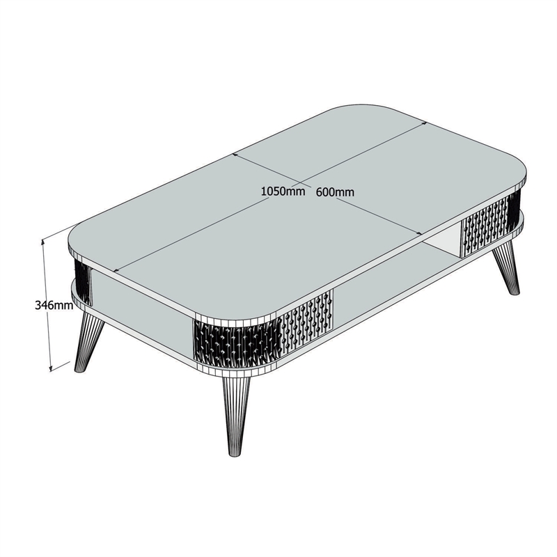 ASIR Hanah Home Eyll - Walnut Coffee Table
