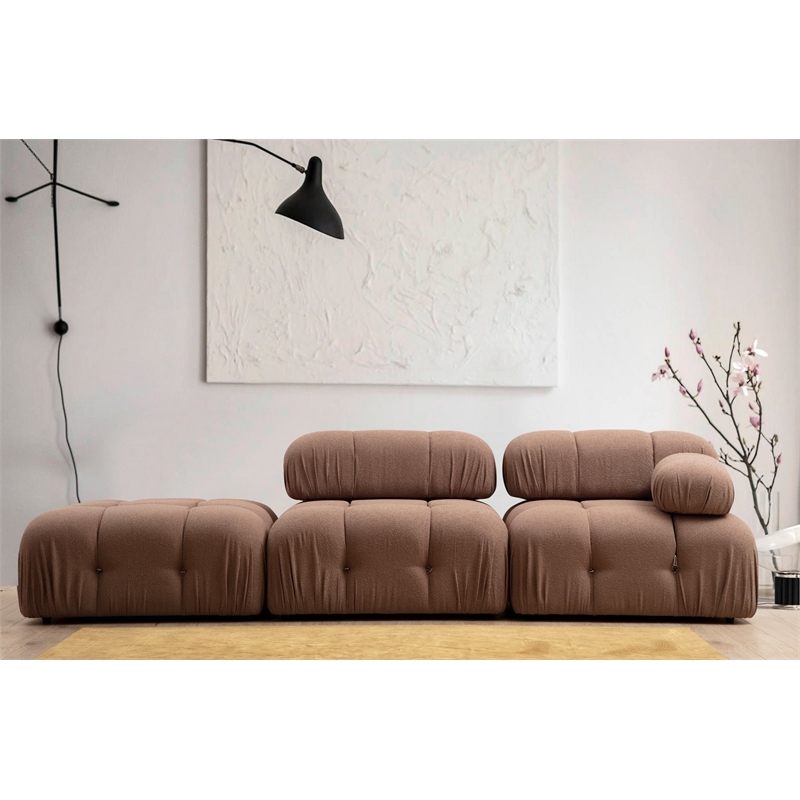 ASIR Atelier Del Sofa Bubble 1R - Brown Bouclette Brown 1-Seat Sofa