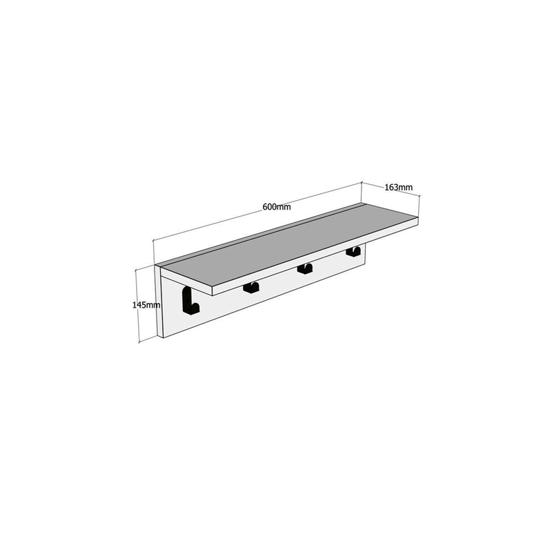 ASIR Hanah Home Ayla - Sapphire Wall Shelf