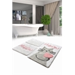 ASIR L'essential Maison Kedicik - White Multicolor Acrylic Bathmat Set