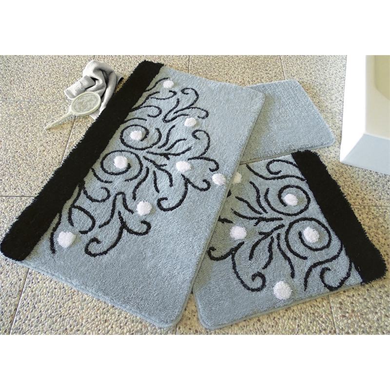 ASIR L'essential Maison Yekta - Grey Multicolor Acrylic Bathmat Set