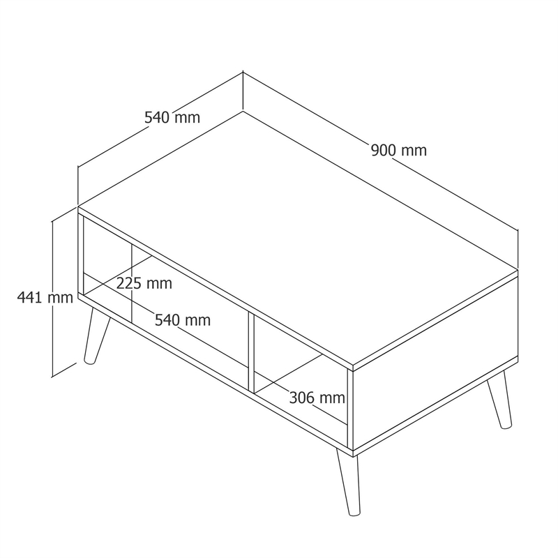 ASIR Hanah Home Exxen - 2072 Hat Walnut Coffee Table