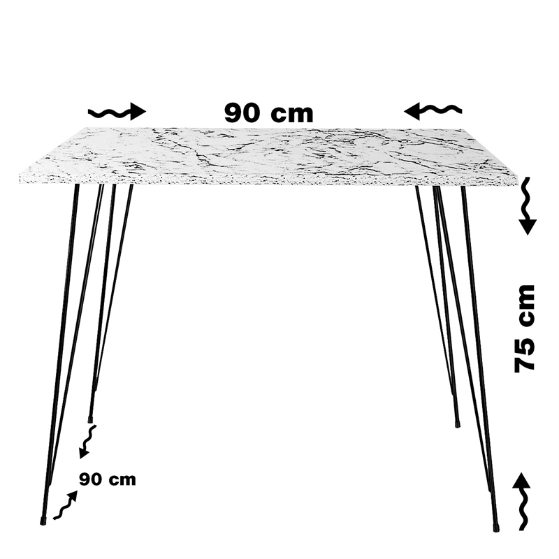 ASIR Hanah Home Sandalf Square - Caucasian Oak Caucasian Oak Table